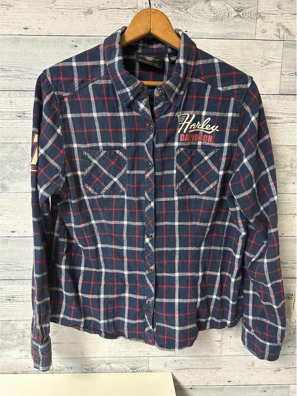 Harley Davidson Womens Flannel Shirt Size Large